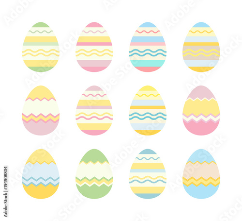 Easter eggs set isolated on white