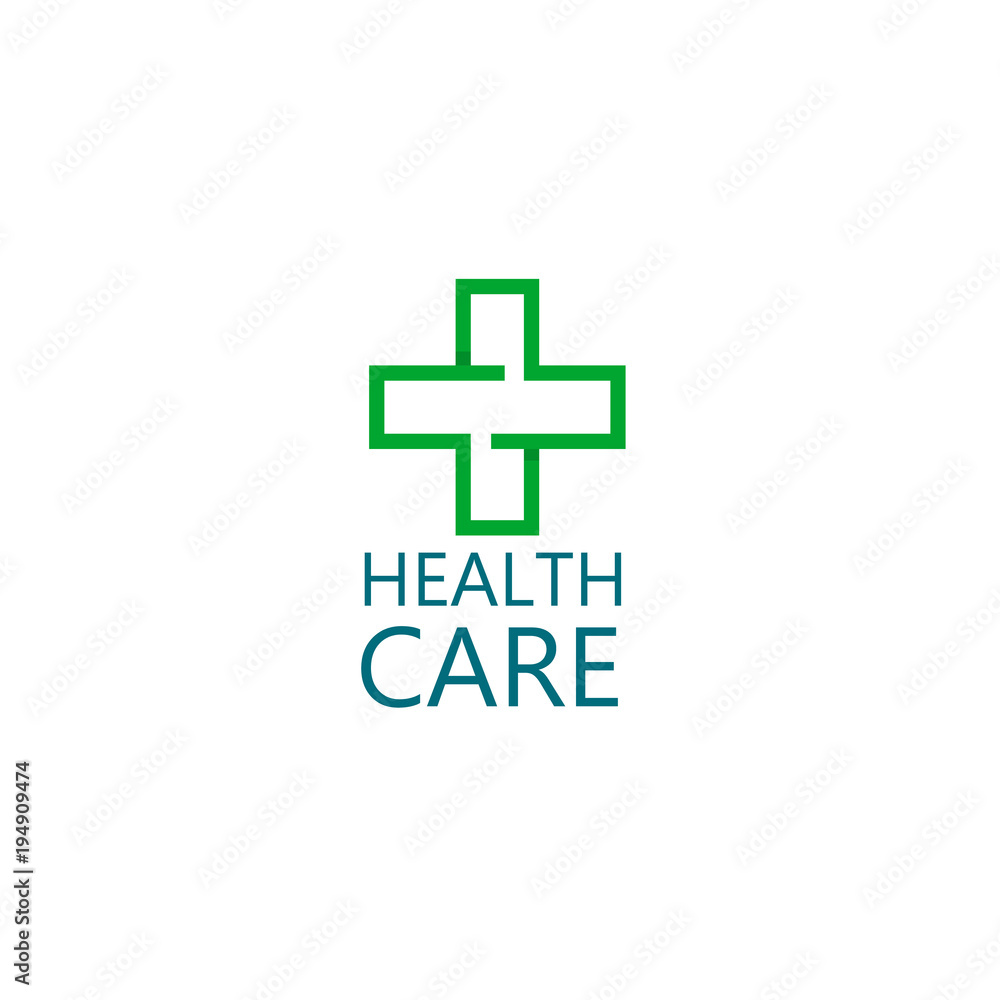 Logo Cross Health. Logo for the clinic, pharmaceutical company. Logo of the family doctor, first aid. Health and medical cabinet. Vector Isolated on white background Logo Cross Health. Logo for the clinic, pharmaceutical company. Logo of the family doctor, first aid. Health and medical cabinet. Vector Isolated on white background