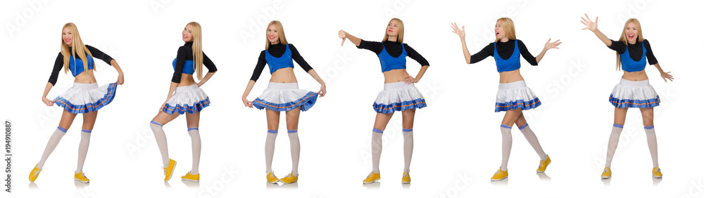 Cheerleader isolated on the white background Cheerleader isolated on the white background