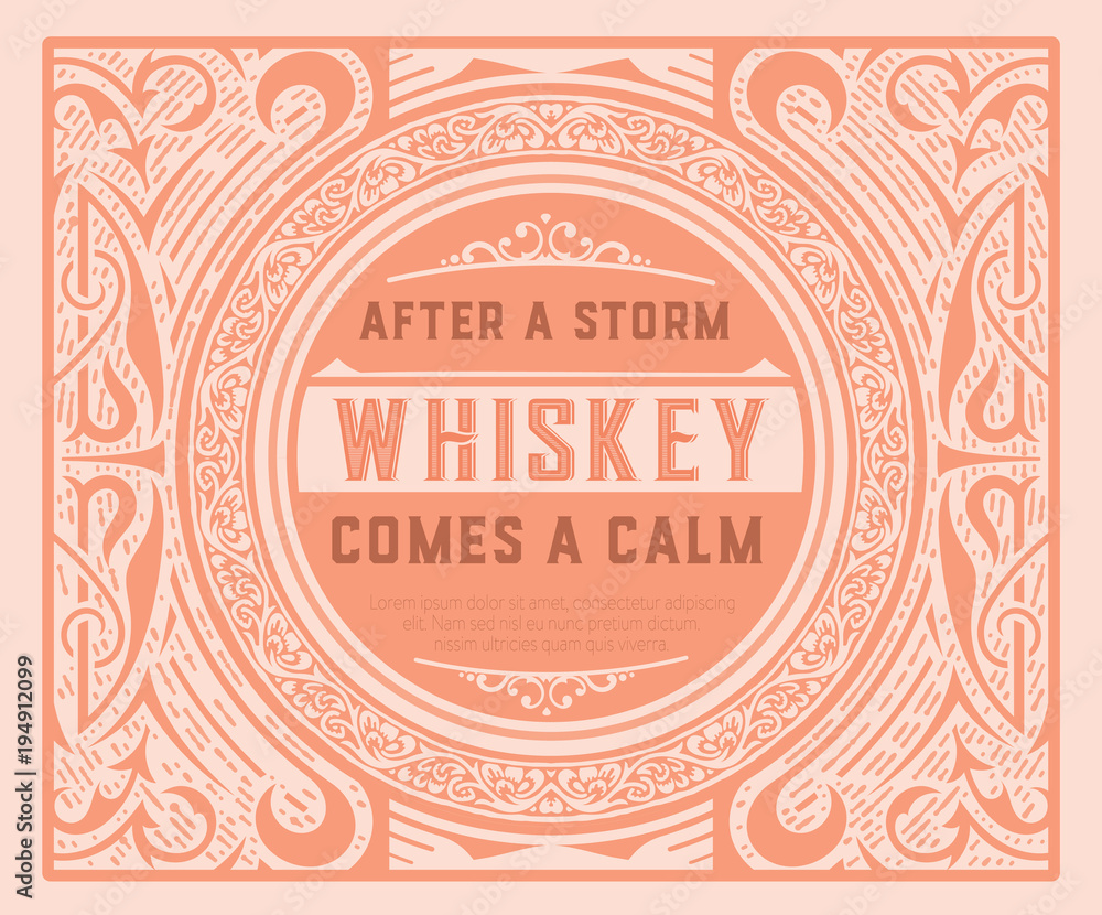 Old label design for Whiskey and Wine label, Restaurant banner, Beer label. Old label design for Whiskey and Wine label, Restaurant banner, Beer label.