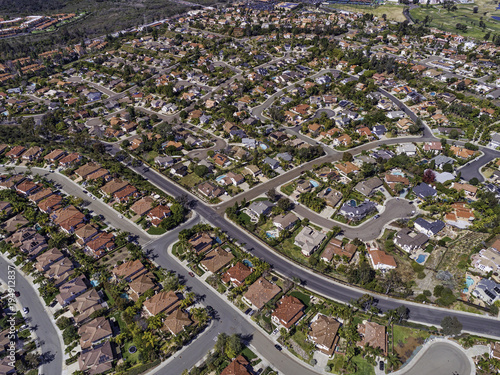 Suburbia - This is an aerial view of homes on North  County San Diego (La Costa), California, USA photo