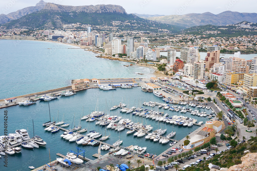 View to ort of Calpe town from Ifach mountain