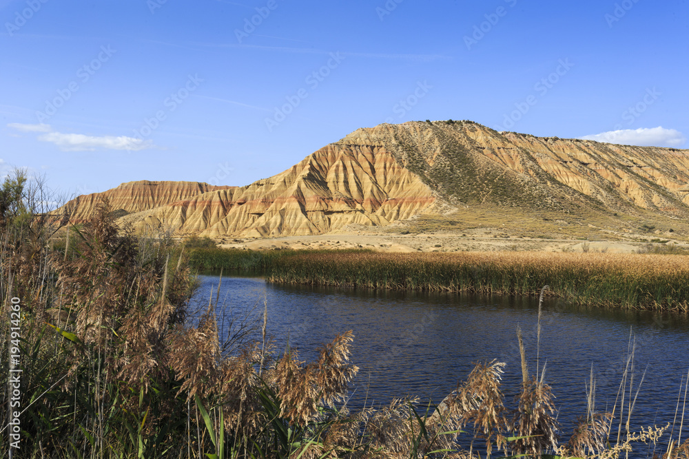 Landscape in Bardenas desert in Spain