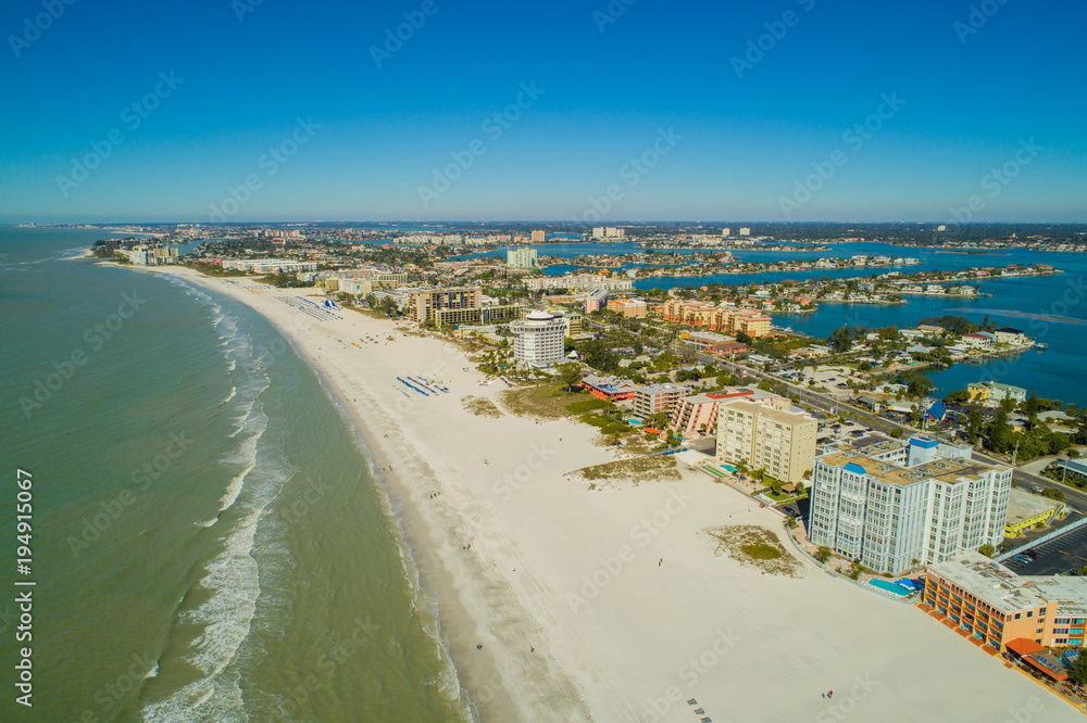 Drone aerial image St Pete Beach Florida USA