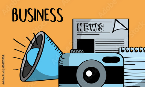communication speaker news camera business vector illustration