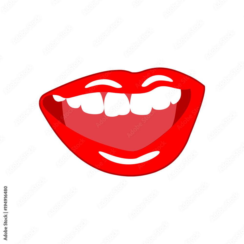 Woman's open mouth with sexy red lips. Vector Illustration Woman's open mouth with sexy red lips. Vector Illustration