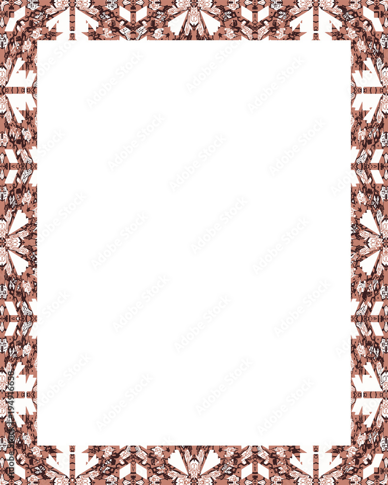 Obraz premium White Frame with Decorated Borders