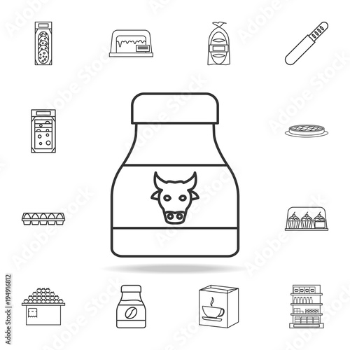 milk bank icon. Detailed set of shops and hypermarket icons. Premium quality graphic design. One of the collection icons for websites, web design, mobile app