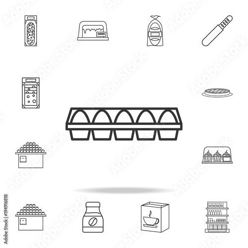 egg packing icon. Detailed set of shops and hypermarket icons. Premium quality graphic design. One of the collection icons for websites, web design, mobile app