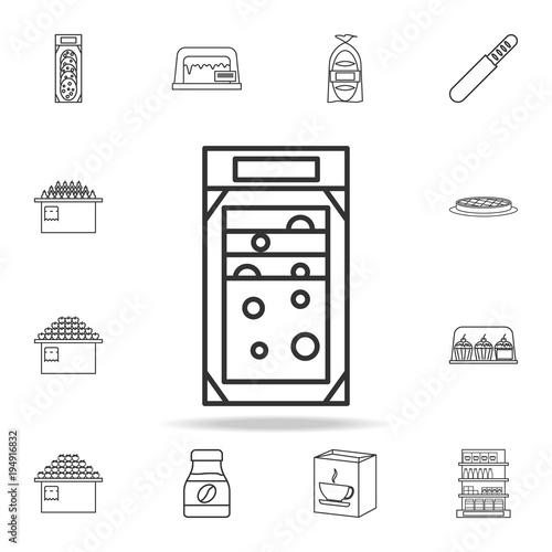 packing of sliced cheese icon. Detailed set of shops and hypermarket icons. Premium quality graphic design. One of the collection icons for websites, web design, mobile app