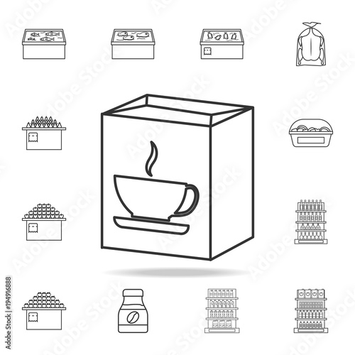 a packet of tea icon. Detailed set of shops and hypermarket icons. Premium quality graphic design. One of the collection icons for websites, web design, mobile app