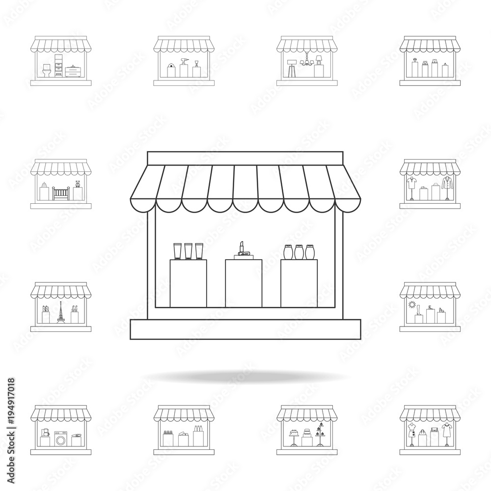 cosmetics store icon. Detailed set of shops and hypermarket icons. Premium quality graphic design. One of the collection icons for websites, web design, mobile app