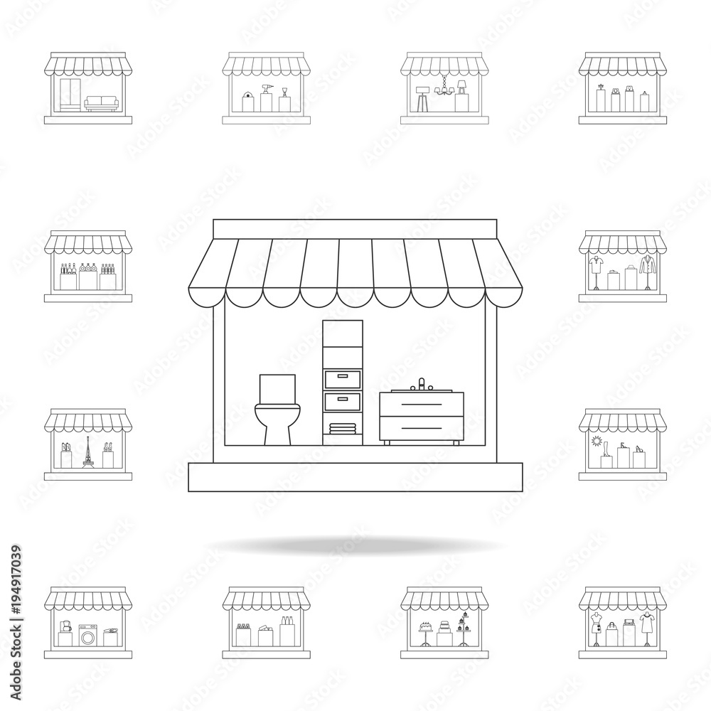 plumbing shop icon. Detailed set of shops and hypermarket icons. Premium quality graphic design. One of the collection icons for websites, web design, mobile app