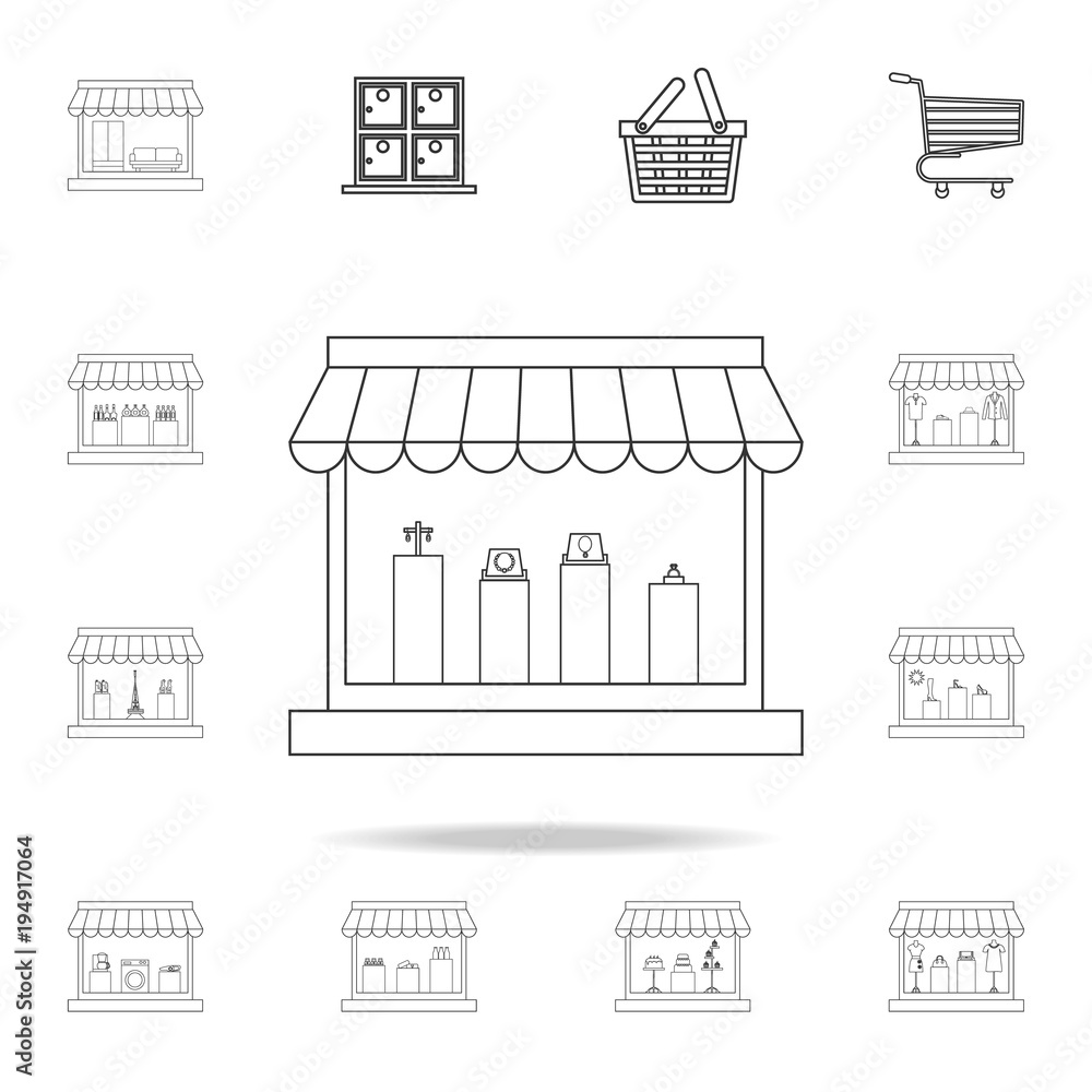 jewelery store icon. Detailed set of shops and hypermarket icons. Premium quality graphic design. One of the collection icons for websites, web design, mobile app
