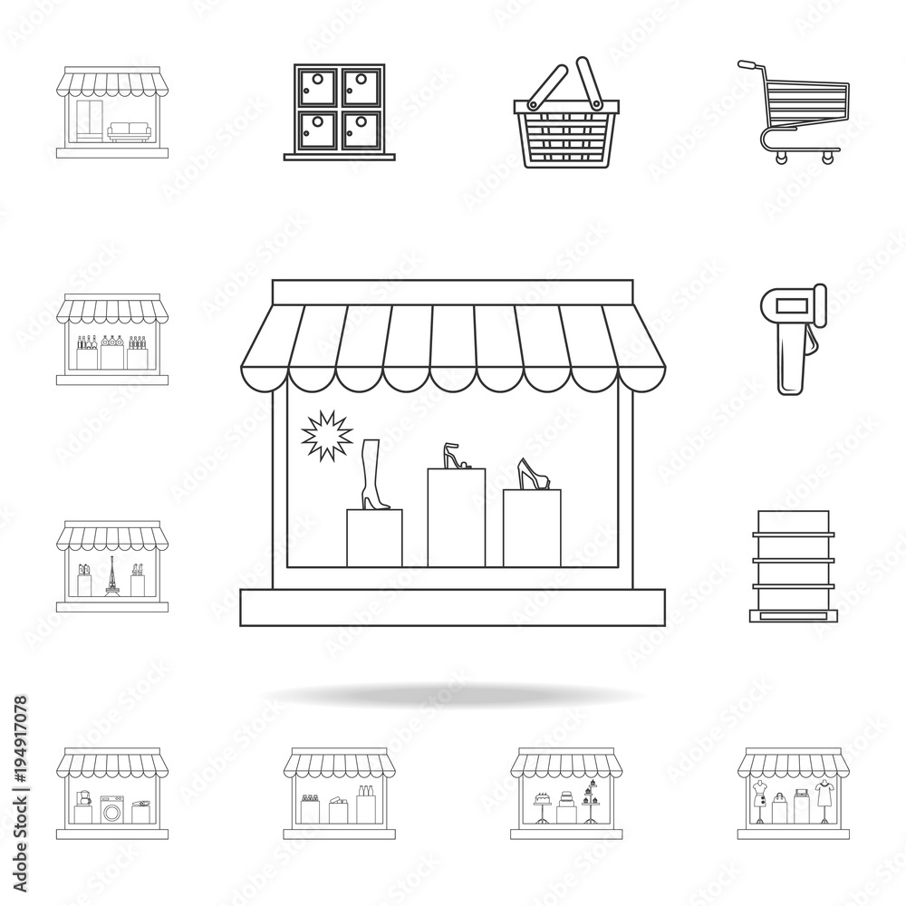 shoe store icon. Detailed set of shops and hypermarket icons. Premium quality graphic design. One of the collection icons for websites, web design, mobile app