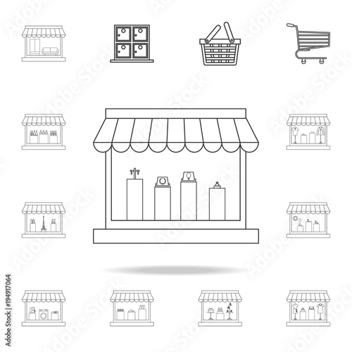 jewelery store icon. Detailed set of shops and hypermarket icons. Premium quality graphic design. One of the collection icons for websites, web design, mobile app