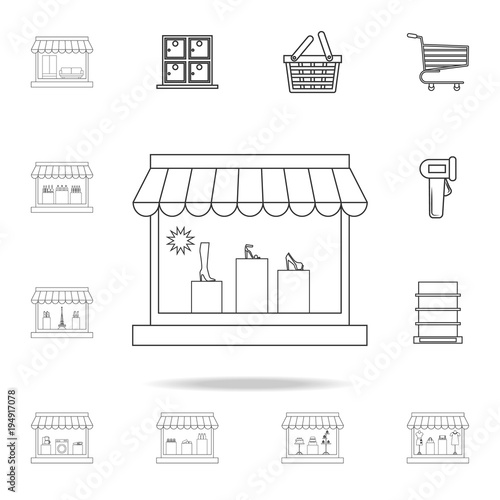 shoe store icon. Detailed set of shops and hypermarket icons. Premium quality graphic design. One of the collection icons for websites, web design, mobile app