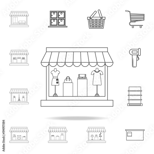 women's clothing store icon. Detailed set of shops and hypermarket icons. Premium quality graphic design. One of the collection icons for websites, web design, mobile app