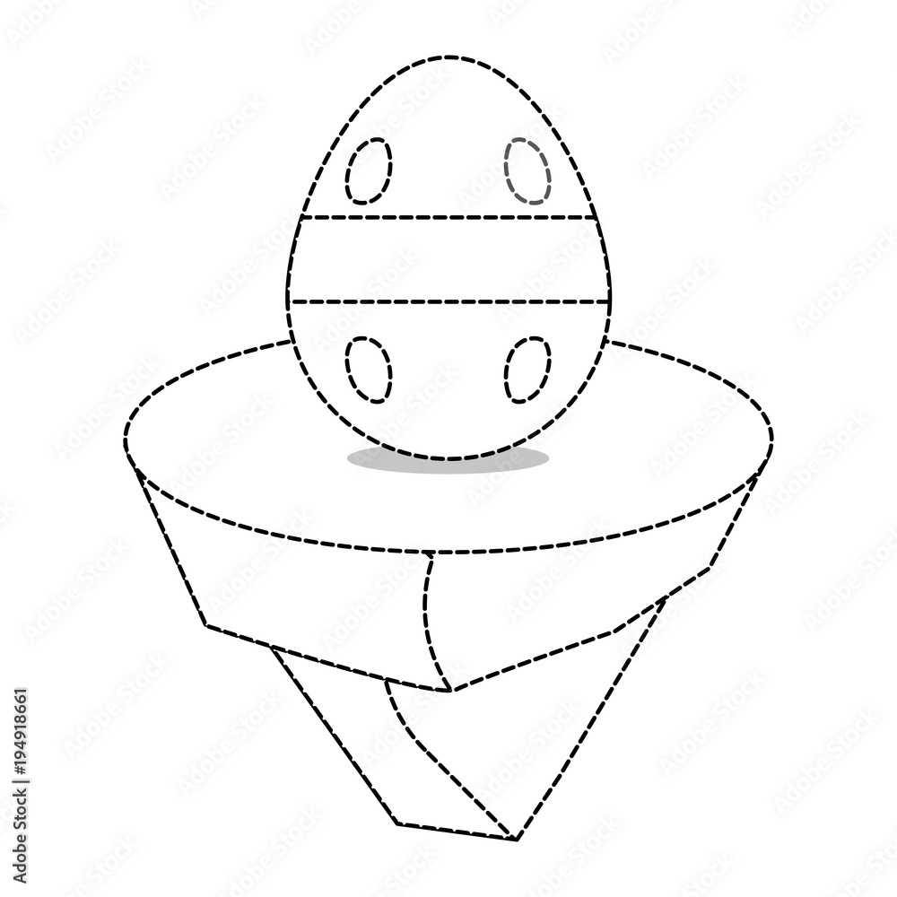 uncolored easter egg with lines and dot sticker on piece land sticker vector illustration uncolored easter egg with lines and dot sticker on piece land sticker vector illustration
