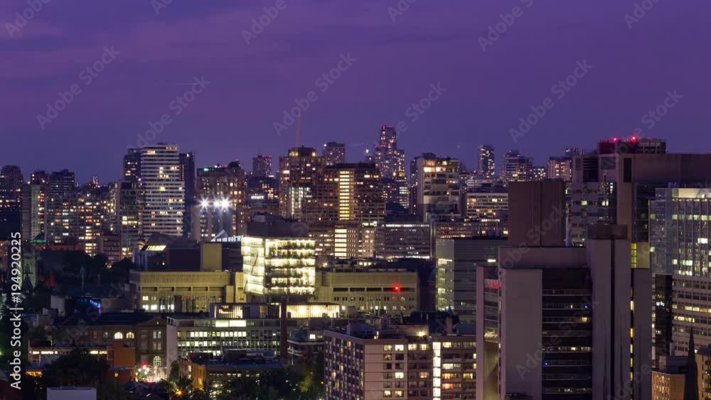 4K Timelapse Sequence of Toronto, Canada - Toronto s midtown from day to night as seen from the financial district 4K Timelapse Sequence of Toronto, Canada - Toronto s midtown from day to night as seen from the financial district