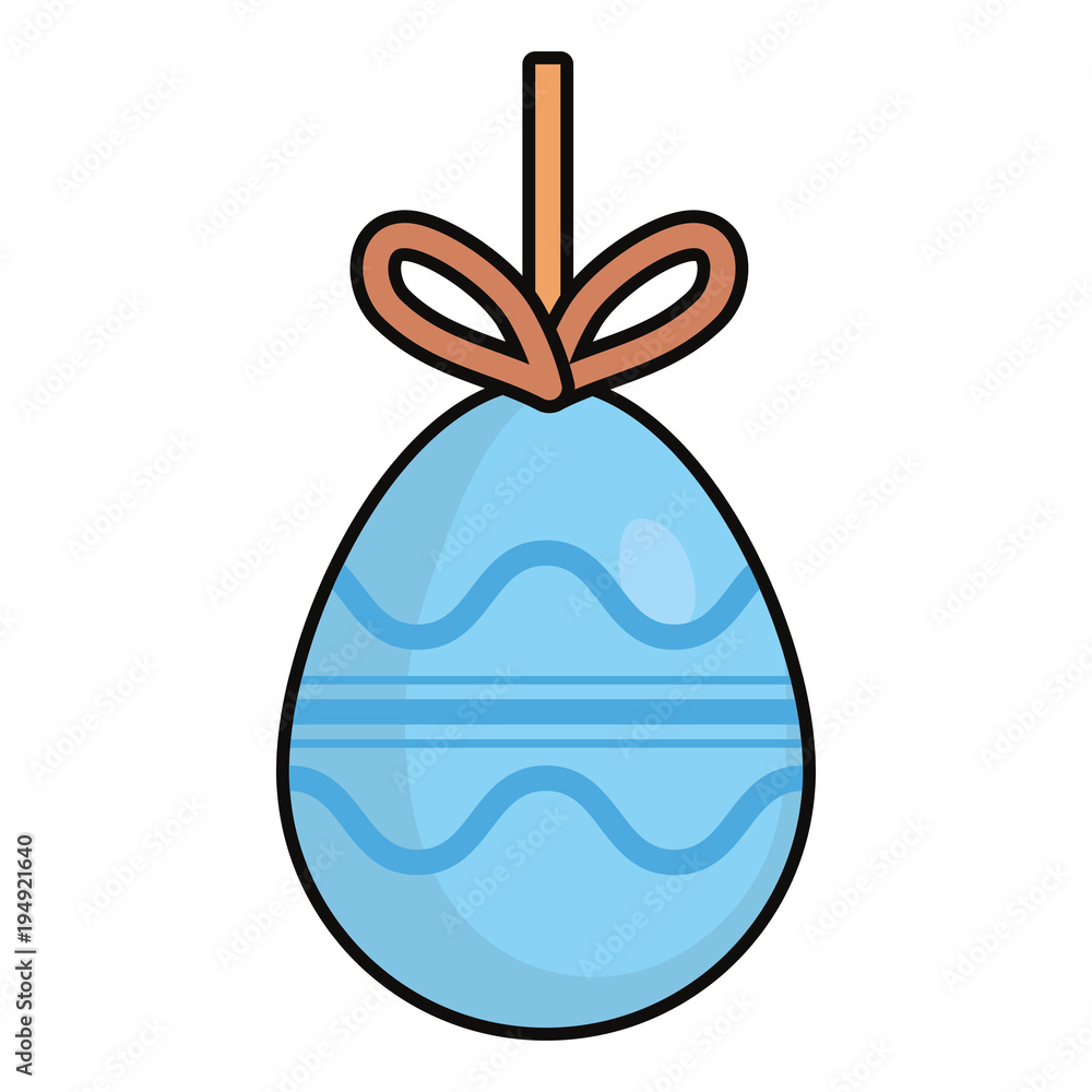 blue easter egg pendant with lines design vector illustration blue easter egg pendant with lines design vector illustration