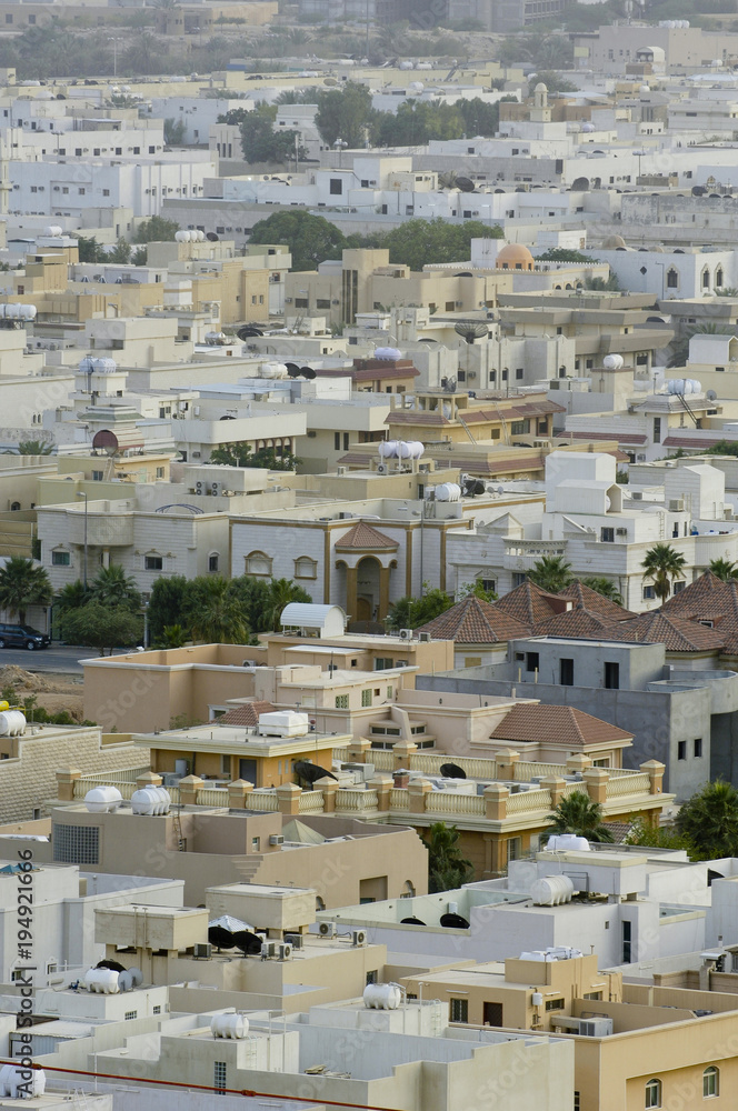Top View of Residential Villas in Riyadh City, Saudi Arabia