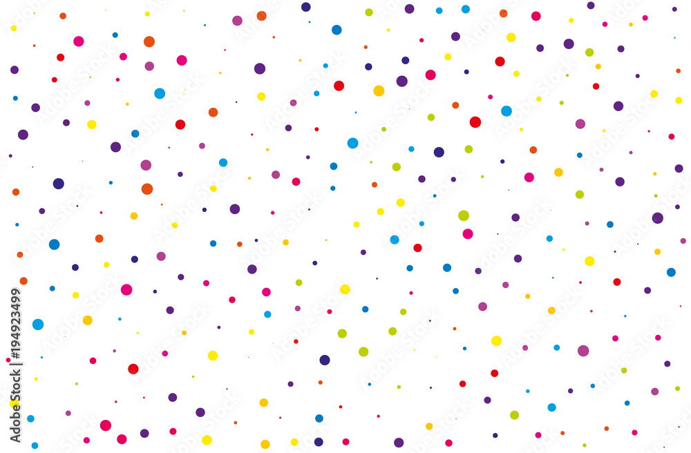Festival pattern with color round glitter, confetti. Random, chaotic polka dot. Bright background Vector illustration. Festival pattern with color round glitter, confetti. Random, chaotic polka dot. Bright background Vector illustration.