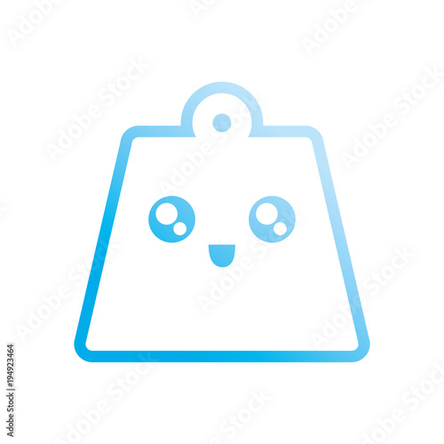 kawaii weight icon over white background colorful design vector illustration
