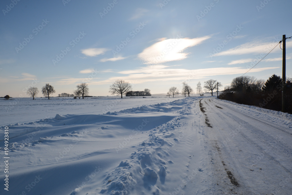 Schneeverwehungen auf Rügen, Altkamp, Putbus