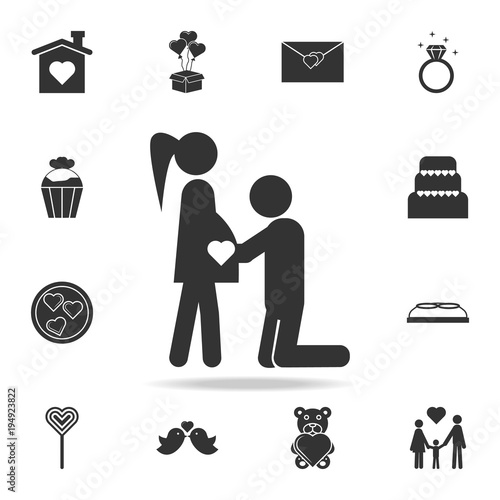 Couple waiting baby icon. Love or couple element icon. Detailed set of signs and elements of love icons. Premium quality graphic design. One of the collection icons for websites