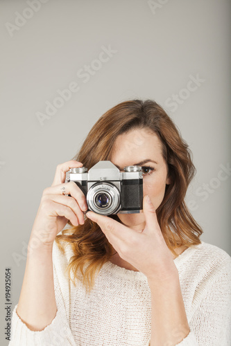 female photographer studio portrait