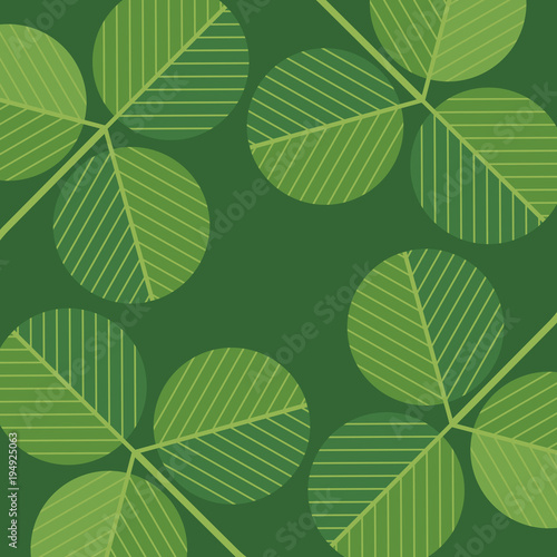 Abstract modern minimalist St. Patrick's Day design of shamrocks. Background of clover for for banners, greeting cards, posters.
