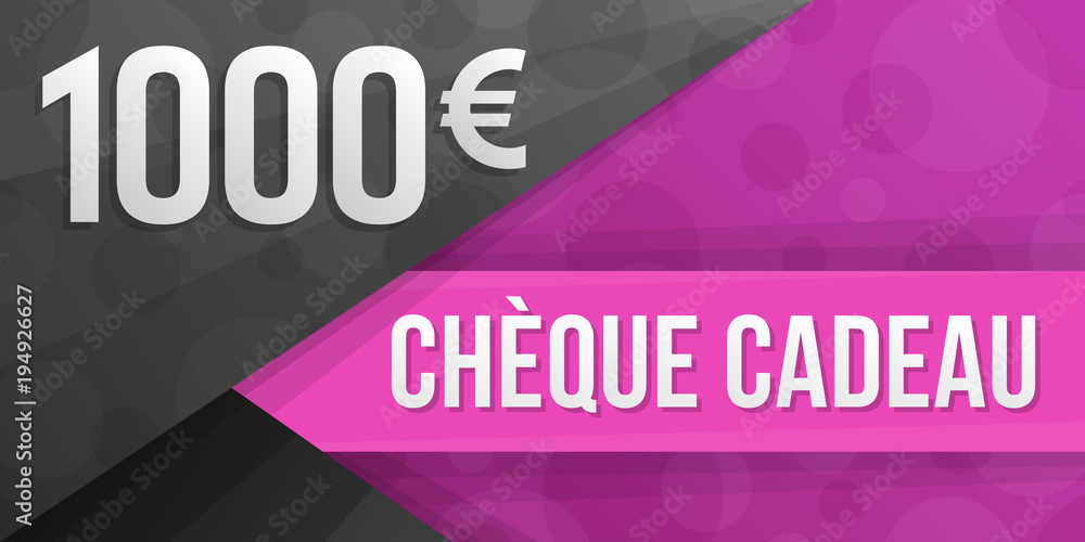 Chèque Cadeau - 1000 euros Stock Vector | Adobe Stock