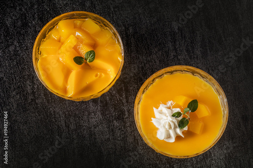 アジアのマンゴープリン　Asian mango pudding photo