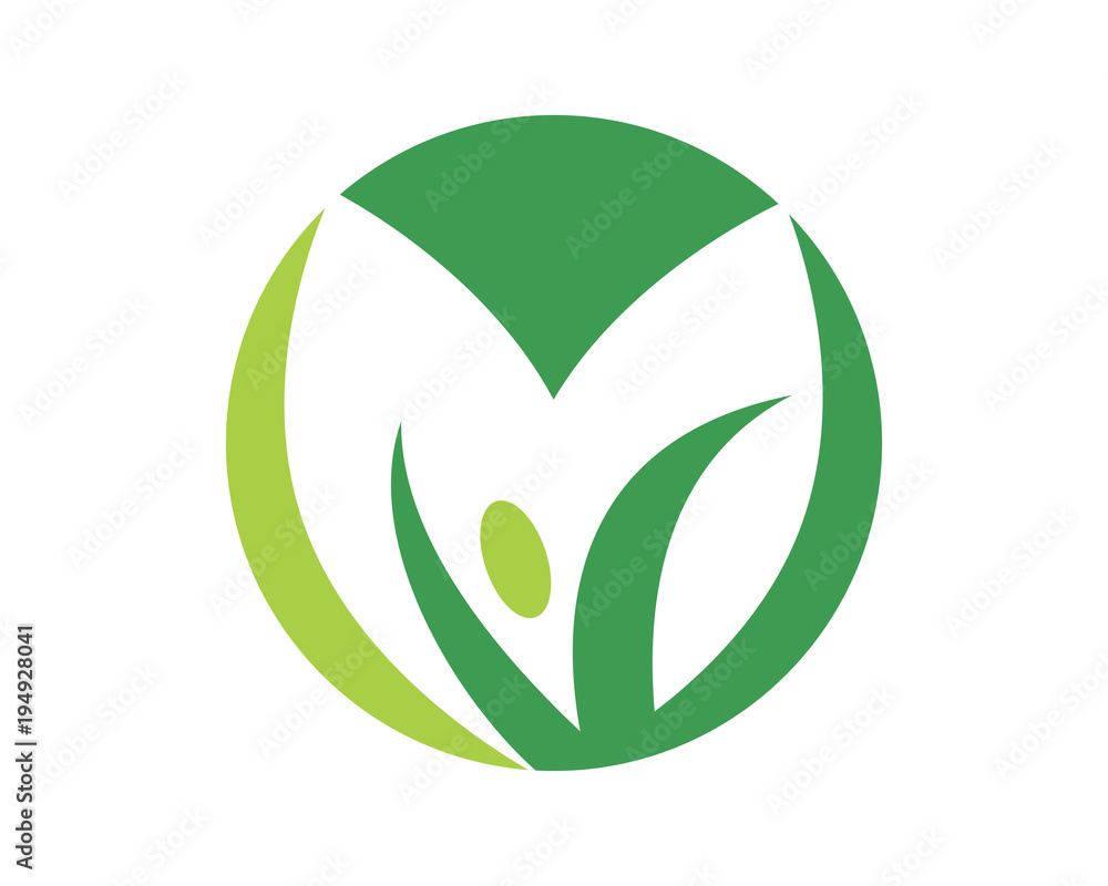 circle green abstract herb image vector icon silhouette circle green abstract herb image vector icon silhouette