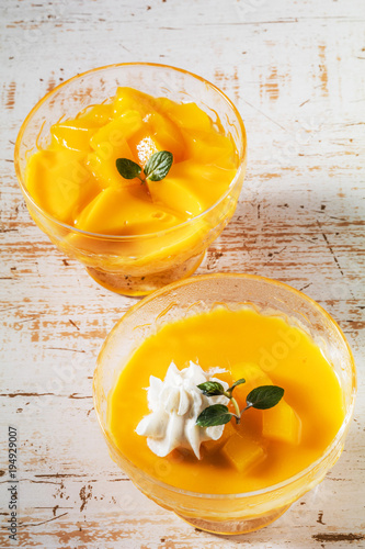 アジアのマンゴープリン　Asian mango pudding photo