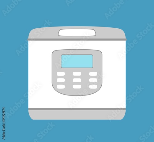 Multicooker icon isolated. Household appliance. Electric kitchen multicooker for food. Flat style. Vector illustration.