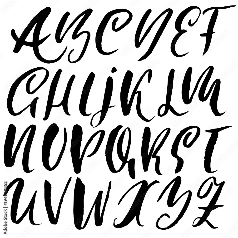 Handdrawn dry brush font. Modern brush lettering. Grunge style alphabet. Vector illustration. Handdrawn dry brush font. Modern brush lettering. Grunge style alphabet. Vector illustration.