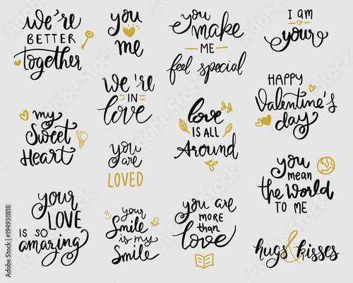 love lettering set. vector illustration