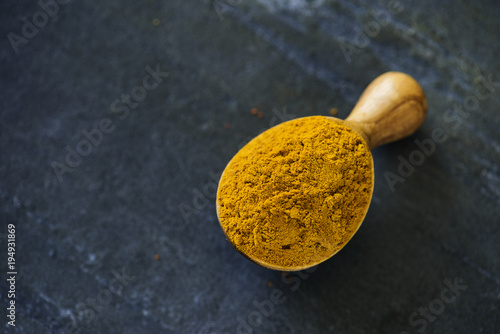 Close up of turmeric powder