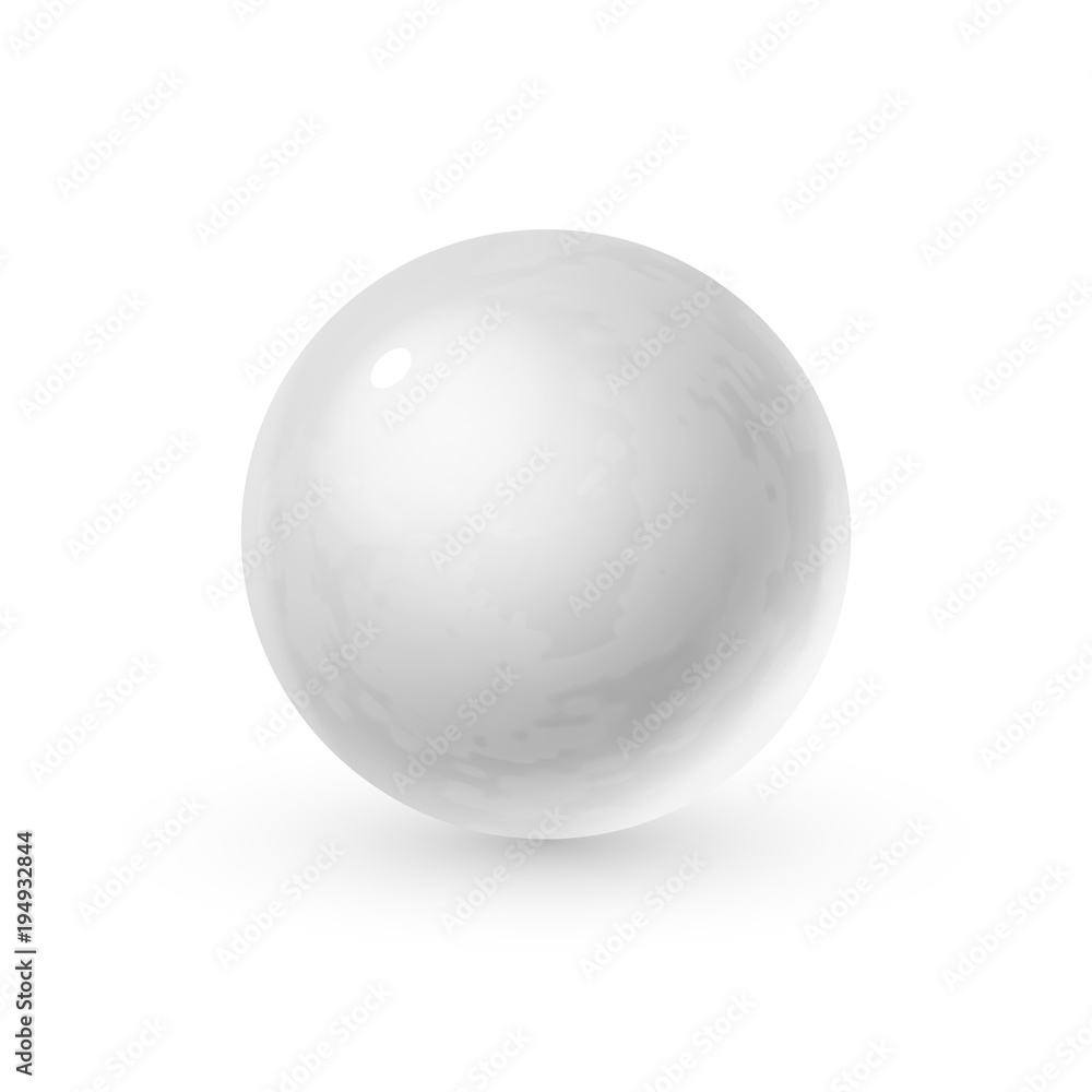 Realistic glass sphere with shadows, reflection of sky in mirror surface of silver metal pearl Realistic glass sphere with shadows, reflection of sky in mirror surface of silver metal pearl