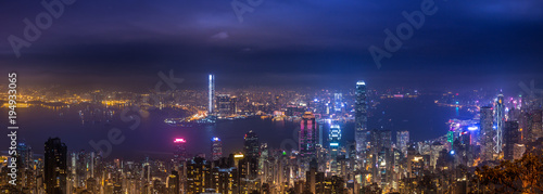 Canvas Print Hong Kong cityscape at night