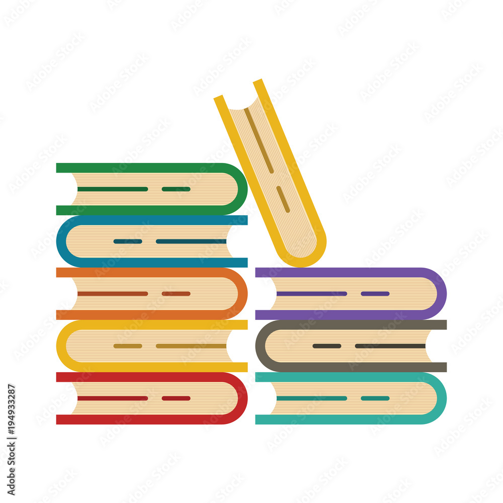 Set of books flat style Set of books flat style