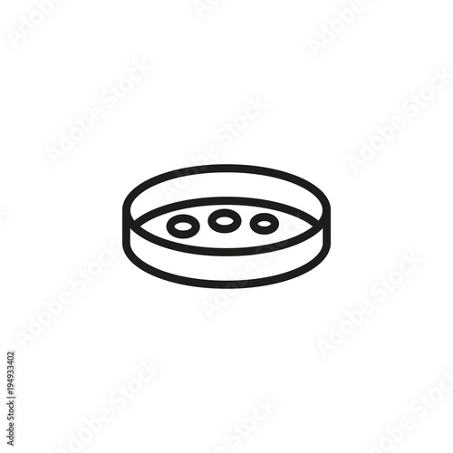 Biological sample in petri dish icon