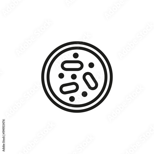 Growing bacteria in petri dish icon