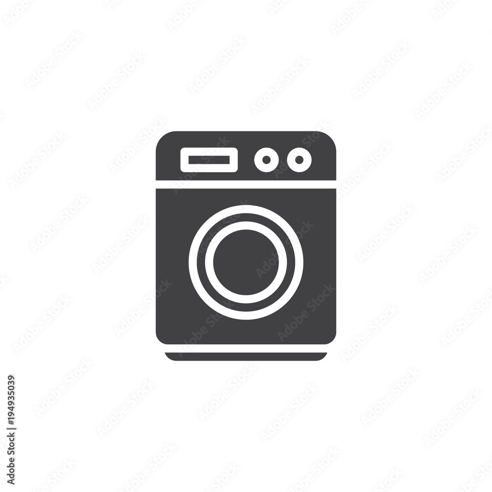 Washing machine vector icon. filled flat sign for mobile concept and web design. Laundry simple solid icon. Symbol, logo illustration. Pixel perfect vector graphics