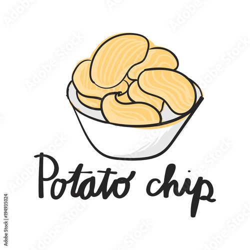 Illustration drawing style of potato chips