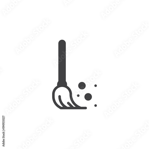 Broom vector icon. filled flat sign for mobile concept and web design. Sweeping broom simple solid icon. Symbol, logo illustration. Pixel perfect vector graphics