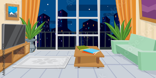Modern Domestic Room Vector Illustration