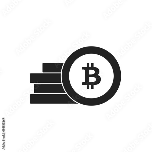 Golden Bitcoins and New Virtual money concept, 3d rendering isolated on white background. Stacks of many gold coins with icon